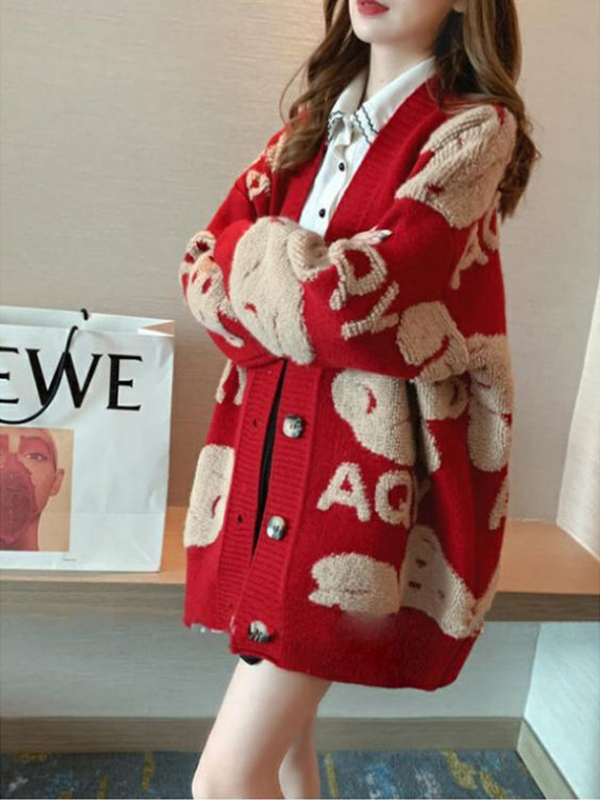 Loose Women's Knitted Cardigan - Thermal Long John ulasan dan harga