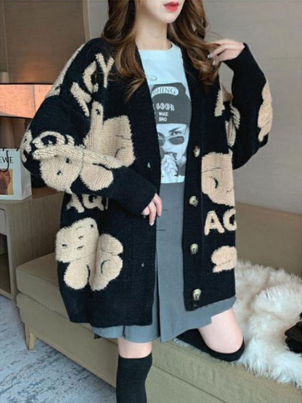 Loose Women's Knitted Cardigan - Thermal Long John ulasan dan harga