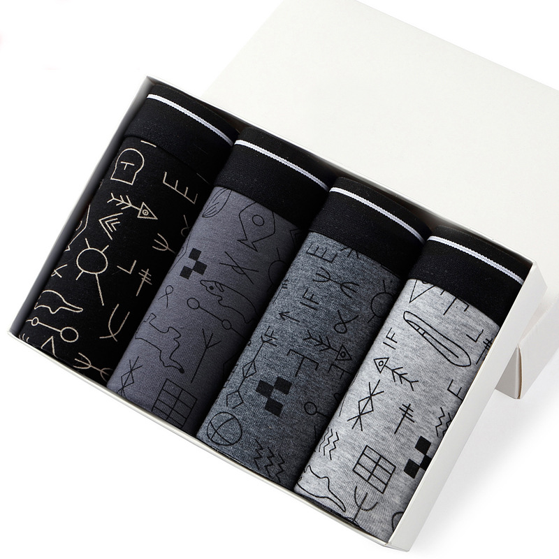 4pcs Men's Panties Sexy Shorts - Boxer Brief Pack Cotton ulasan dan harga