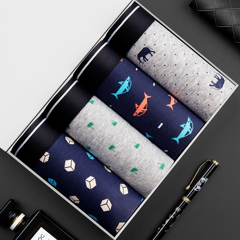 4pcs Men's Panties Sexy Shorts - Boxer Brief Pack Cotton ulasan dan harga