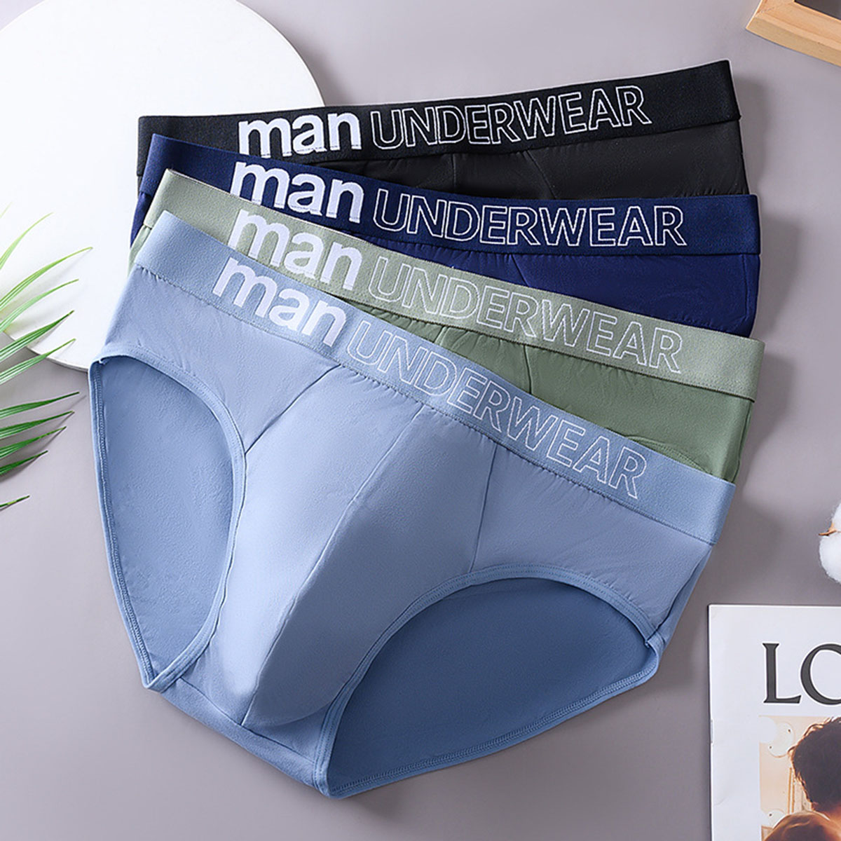 3 Pcs/Lot Men's Letter Briefs  - Multi Pack Underwear ulasan dan harga